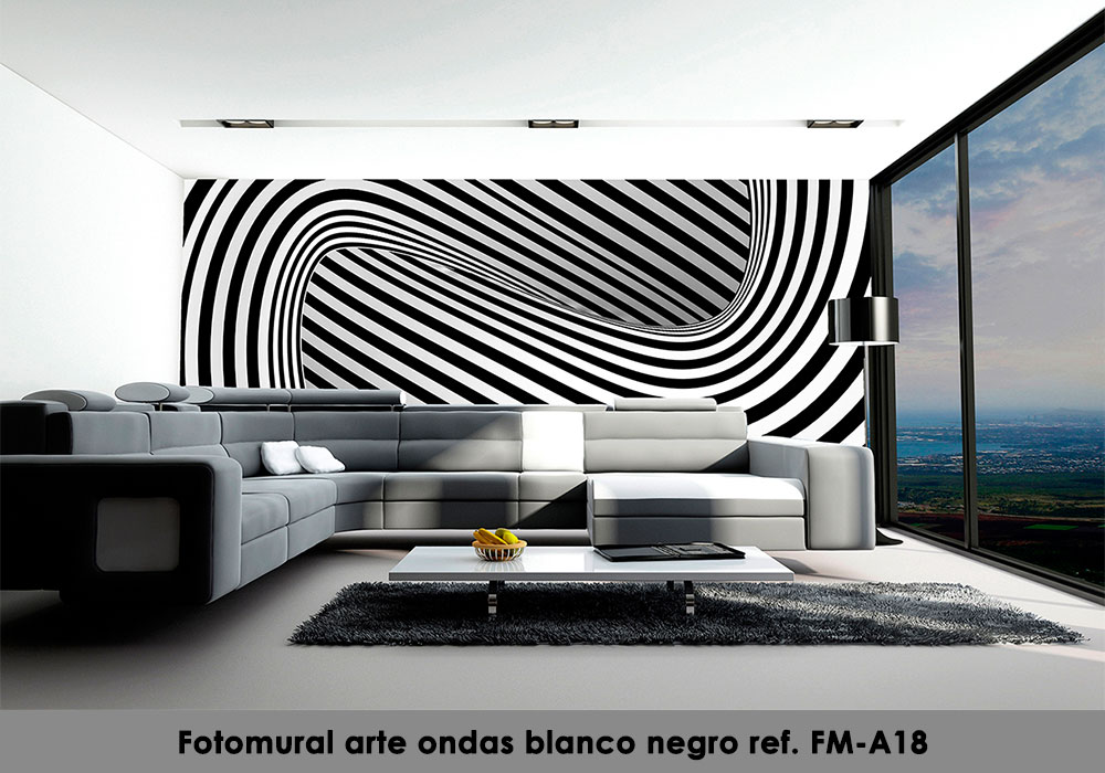Fotomural-arte-ondas-blanco-negro-ref.-FM-A18